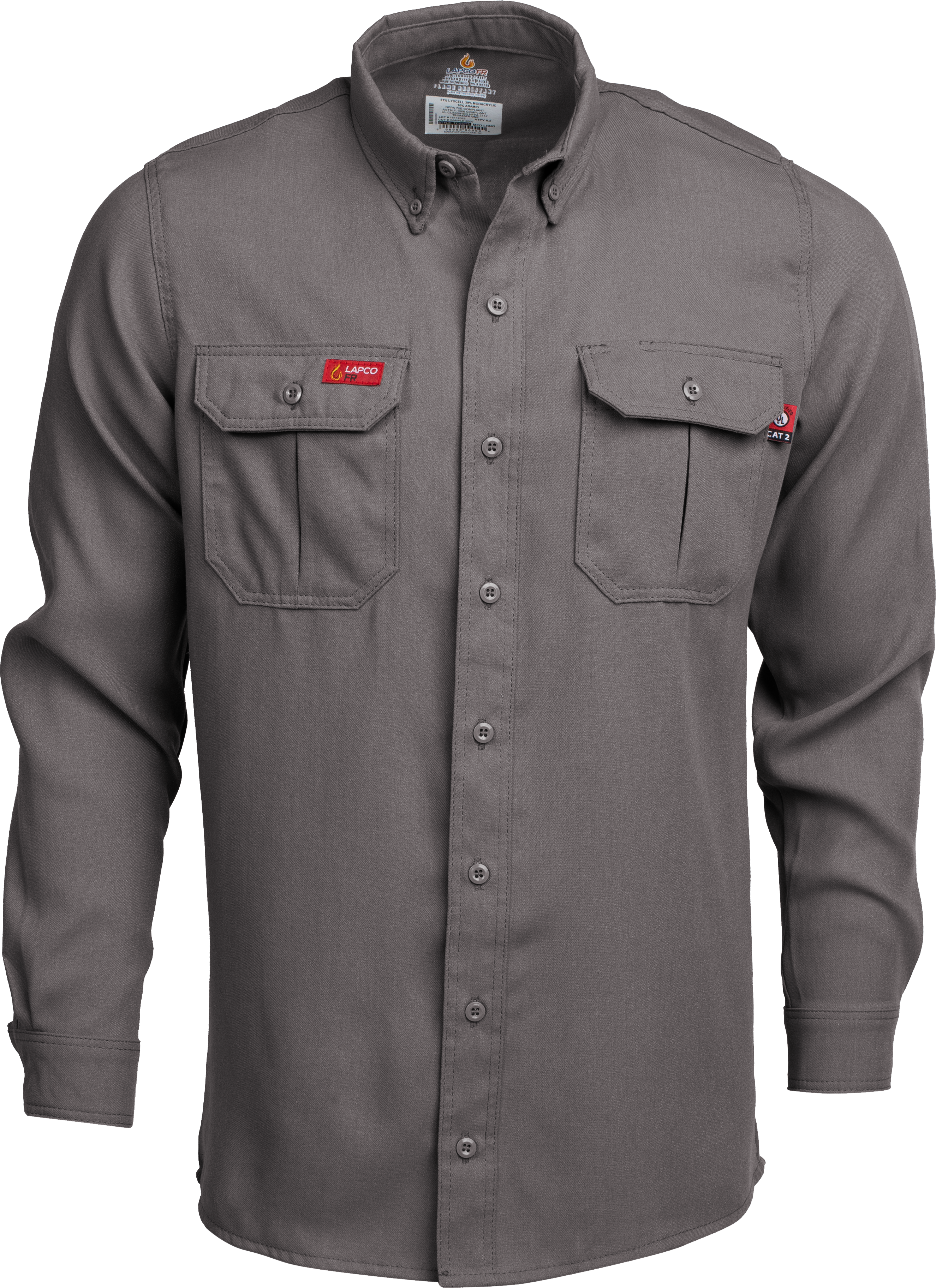 Lapco 5 oz. Inherent FR Modern Work Shirt in Gray TCS5GY