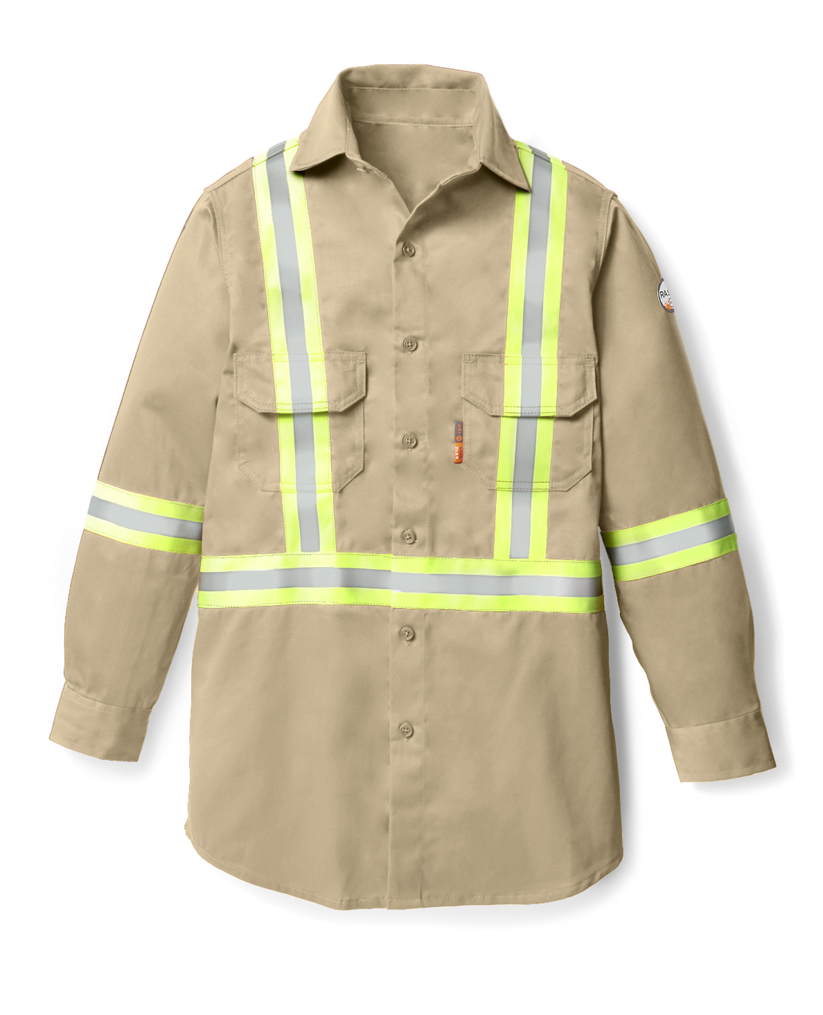 Men's Midweight FR Enhanced Visibility Uniform Shirt with Reflective Trim