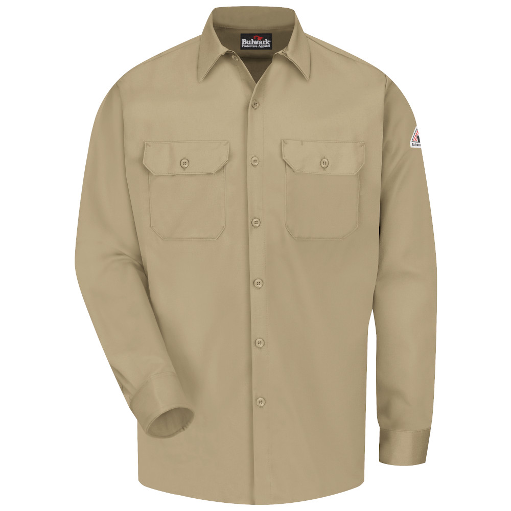 Bulwark FR 7-ounce Work Shirt in Khaki | SLW2KH