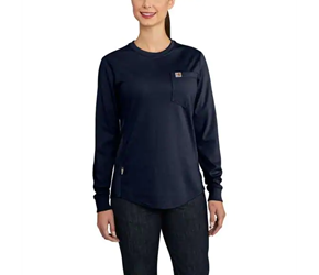Carhartt Womens FR Force Cotton Crew Neck T-Shirt - Dark Navy flame, resistant, retardant, work, ladies, frc