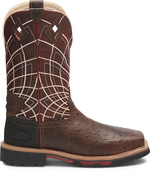 Justin square toe hot sale ostrich boots