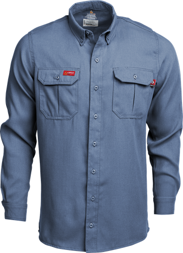 Lapco 5 oz. Tecasafe? One Inherent FR Modern Uniform Shirt - Medium Blue
