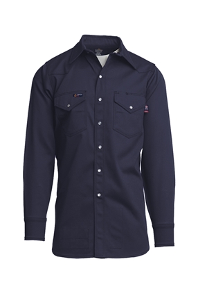 Lapco 9 oz. FR Welding Pearl Snap Shirt | Navy