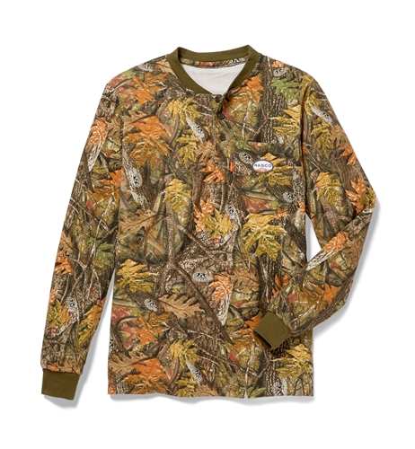 Rasco Flame Resistant Henley T-Shirt - Woodland Camo