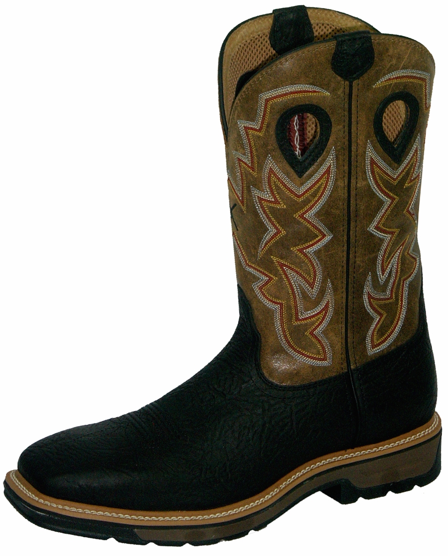 steel toe black cowboy boots